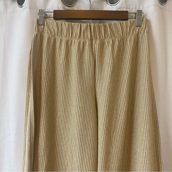 ASYOU flared split side beach pants in gold size 8 - Picture 4 of 14